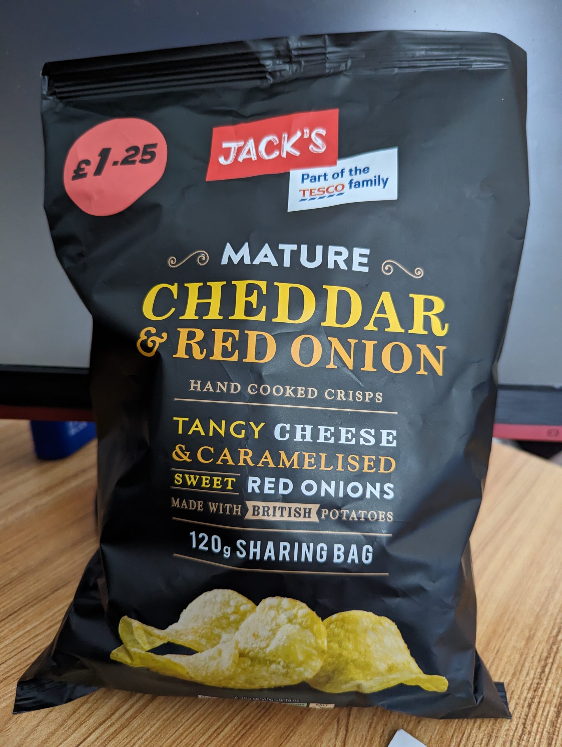 Jack's Cheddar & Red Onion Hand Cooked Crisps