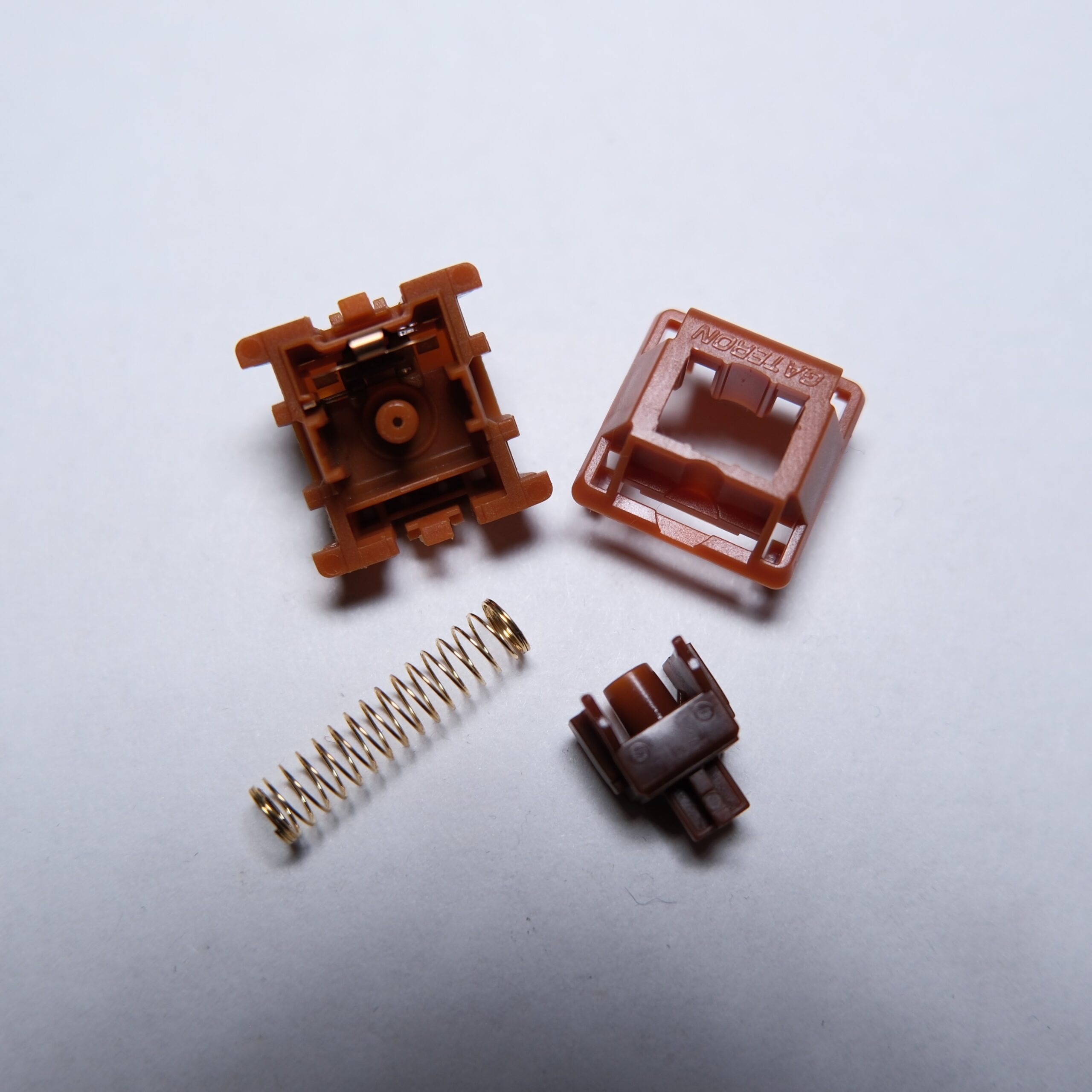 Gateron CAP Brown (V2) switch disassembled.