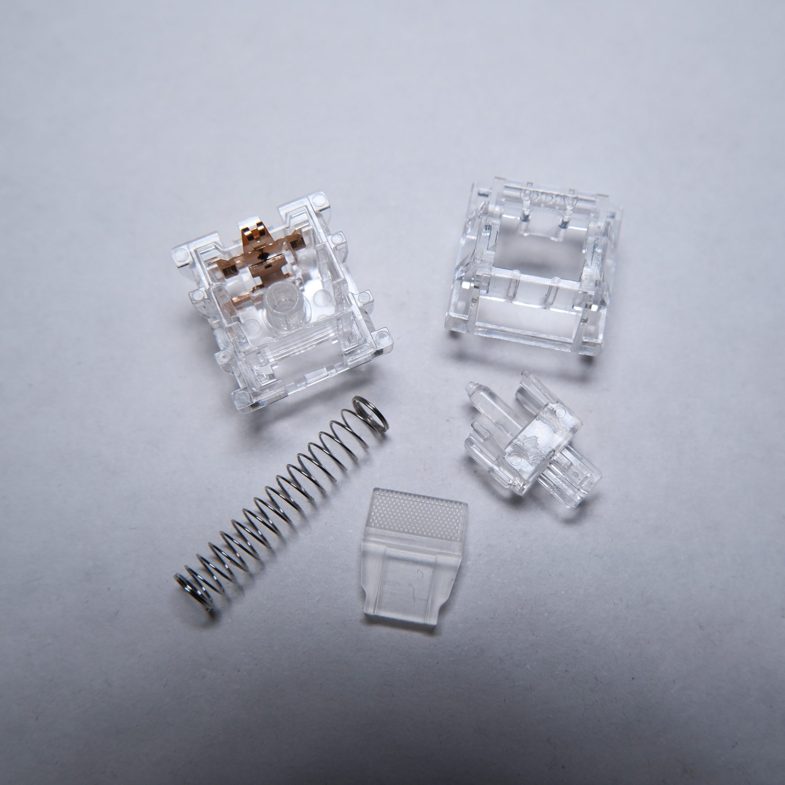 Akko Crystal Silver U1 switch disassembled.